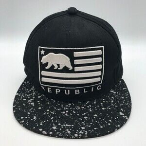 Rue21 CA Republic Flag Hat Embroidered Bear Logo Rain Splatter Ball Cap Snapback